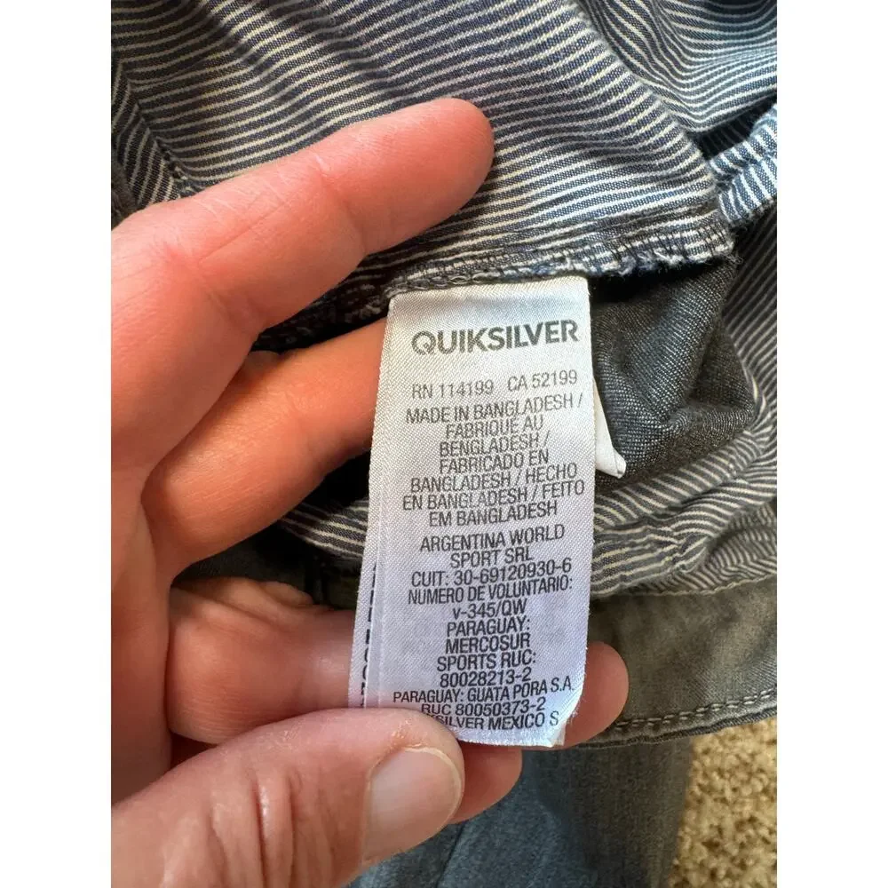Quiksilver Mens Pants, size 38, Khaki, Straight fit; charcoal gray